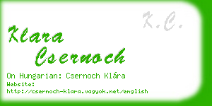 klara csernoch business card