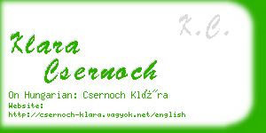 klara csernoch business card